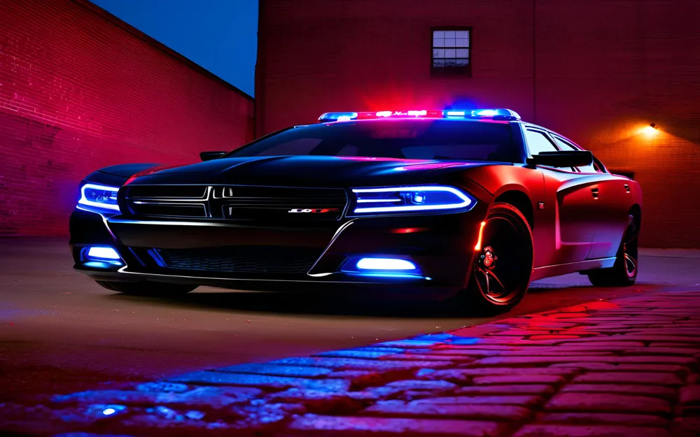 Neon Police Dodge Charger